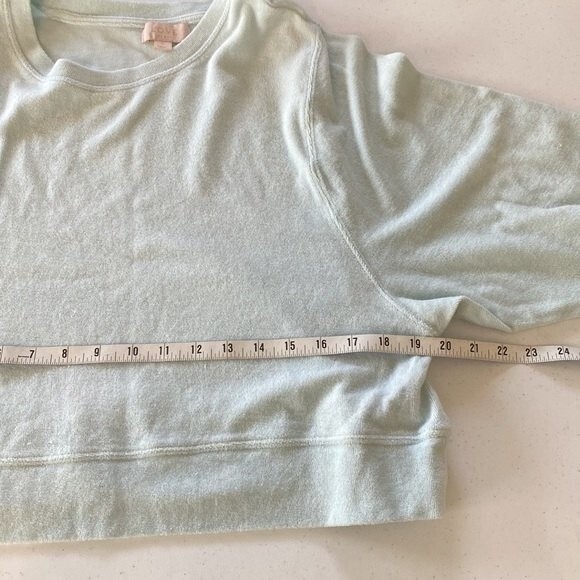 Gap Love by Gap Terry Long Sleeve Cropped Top Mint Green Long Sleeve Crew Neck - Picture 7 of 12